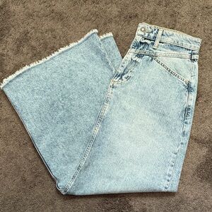 Free People Light Blue Denim Maxi Skirt